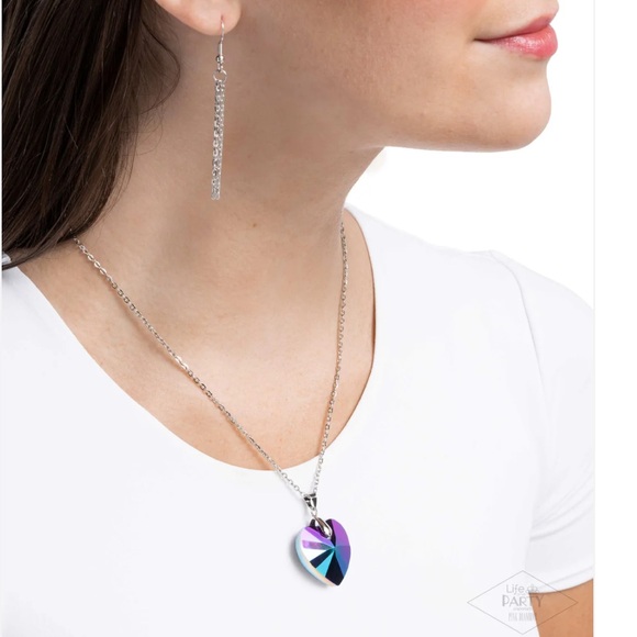 💜🩵💜 “LOVE HURTS” MULTI NECKLACE WITH FREE EARRINGS ~ PAPARAZZI❗️💜🩵💜 - Picture 3 of 6